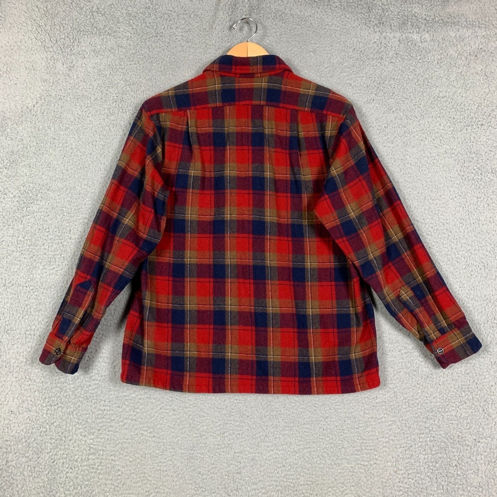 Vintage Pendleton Board Shirt Mens Large L Flannel Plaid Virgin Wool 60s 70s VTG - Picture 4 of 7